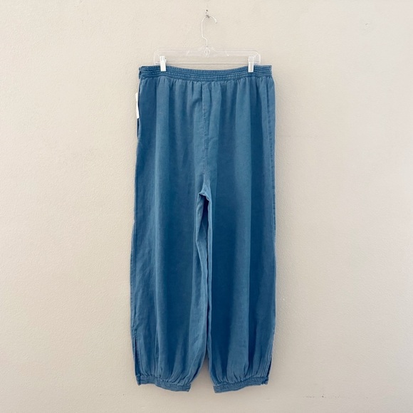 NWT Anthropologie Denim Harem Pants Large Chambray Blue Balloon Baggy Boho - Picture 7 of 14